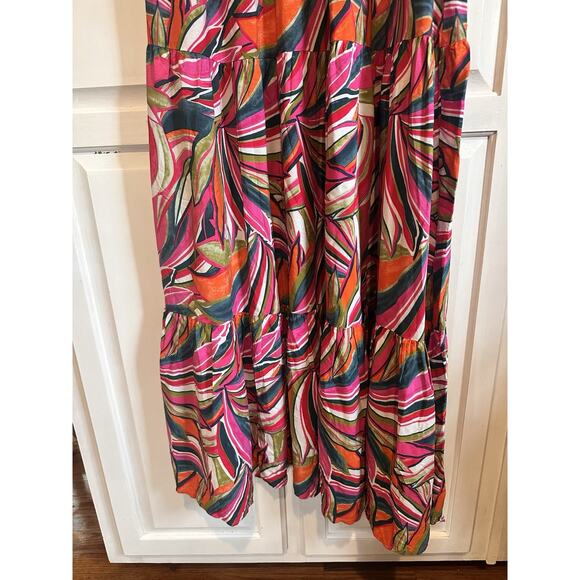 Abel The Label Anthropologie One Shoulder Kelissa Dress Size Large Maxi Resort - Picture 4 of 14